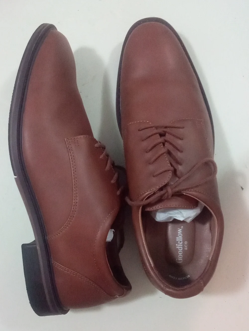 Goodfellow & Co Men’s Tan Brown Leather Oxford Dress Shoes Sz 10 1/2 NWT $40